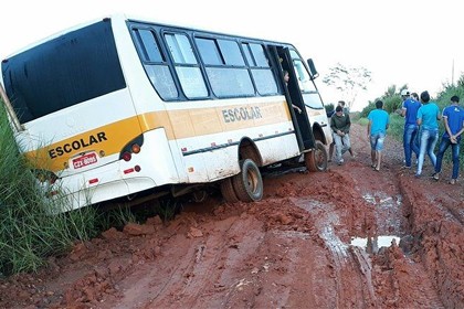 ONIBUS ESCOLAR AO EXTREMO NAS ESTRADAS DE TERRA E ATOLEIROS! 