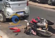 Mulher fica ferida em acidente de trânsito em frente à FIMCA