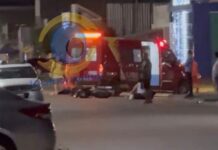 Acidente entre motoneta e bicicleta elétrica deixa dois feridos na avenida Curitiba, em Vilhena