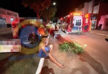 Assista: ciclista embriagado invade contramão e provoca acidente com motoneta em Vilhena