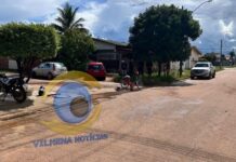 Ciclista fica ferido após colisão entre bicicleta elétrica e carro no Jardim Primavera, em Vilhena