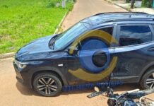 Motociclista fica ferido após colisão entre carro e moto no bairro Cidade Verde II em Vilhena