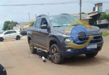 Picape avança preferencial e provoca colisão com motocicleta em Vilhena