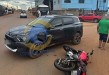 Motorista avança preferencial e causa acidente no bairro Vila Operária, em Vilhena