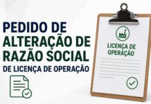 PEDIDO DE ALTERAÇÃO DE RAZÃO SOCIAL DE LICENÇA DE OPERAÇÃO