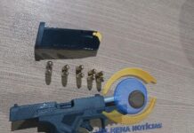 Homem é preso por ameaça contra ex-companheira e PM apreende pistola municiada