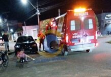 Ciclista fica ferida após colisão com carro no bairro Bela Vista, em Vilhena