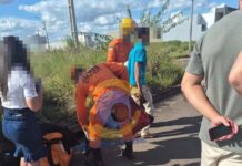 Motociclista fica ferido após batida com carro em rotatória do bairro Cidade Verde, em Vilhena