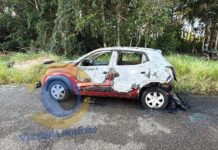 Câmeras registram homem incendiando Renault Kwid em Vilhena; Polícia Civil investiga o caso