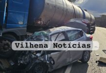Após invadir pista contrária, condutor morre em colisão com caminhão-tanque na BR-364