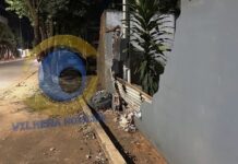 Motorista perde o controle, derruba muros de duas casas e acaba levado para a UNISP em Vilhena