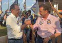 Natan Donadon percorre comércio de Vilhena ao lado de Hildon Chaves e reforça compromisso com o Cone Sul