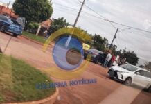 Colisão entre veículos é registrada na Perimetral, em Vilhena